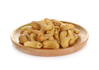 cashew nuts heap on white background