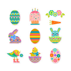 Vector Holiday Set Happy Easter