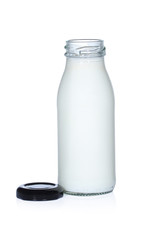 Bottle of milk isolated on white background