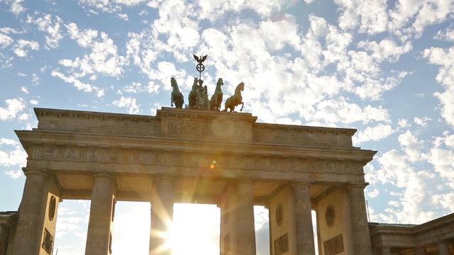 Berlin, Germany, Brandenburg Gate or Brandenburger Tor in German is a famous national landmark and tourist attraction at Unter den Linden, in the Mitte part of the German capitol City.