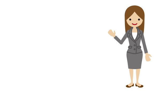 Explaining businesswoman-Loop-ready File -Alpha channel