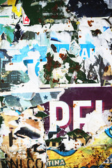 Random background collage paper texture on wall