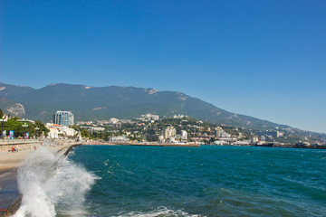 Seaside embankment in Yalta city