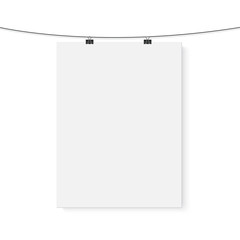 Isolated Vector Poster Mockup. Realistic Vector EPS10 Paper Vert