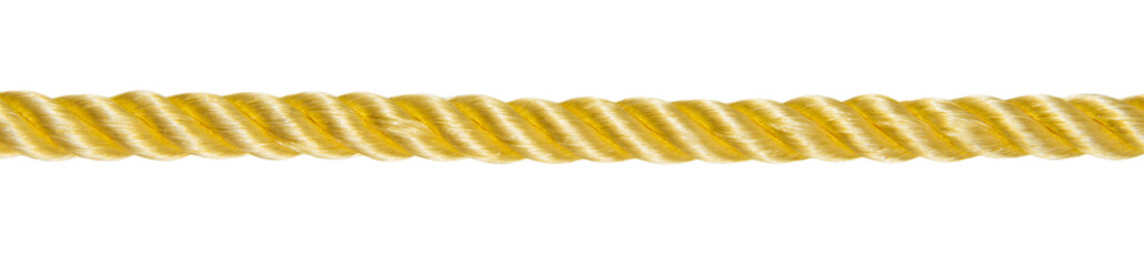 Gold rope isolated on white background.