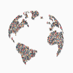group  people  shape globe