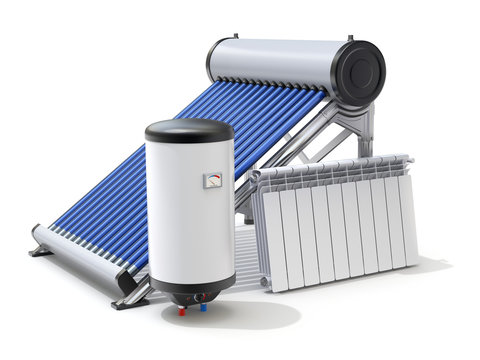 Elements of solar heating system