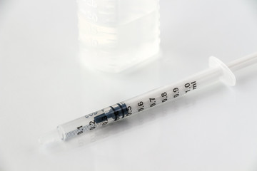 Syringe and a liquid medicine