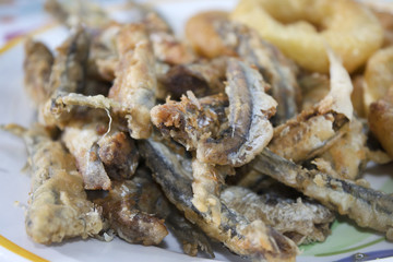 floured and fried anchovies