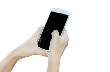 Businessmen and women are using mobile and touch smart phone for