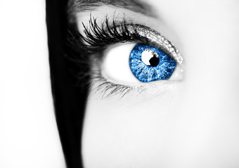 Beautiful insightful look blue eyes