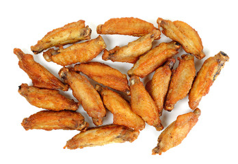Fried chicken wing isolated on white background