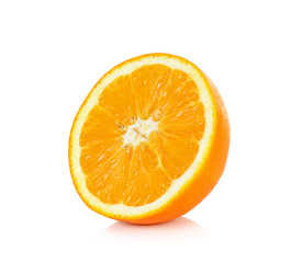 Half sliced orange isolated on the white background
