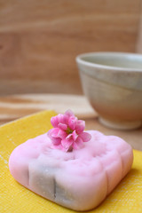 Mochi with green tea japanese dessert