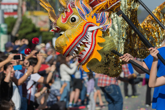 Chienese dragon during the 117th Golden Dragon Parade