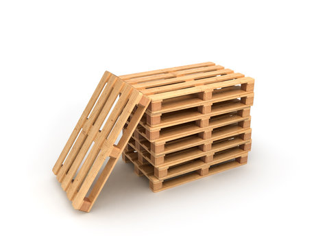 stack pallets on a white background