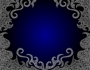 Luxury white frame on the blue background