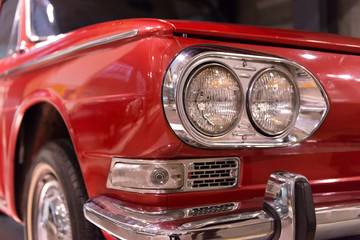 Close up of vintage automobile front