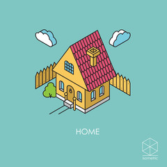 Naklejka premium Isometric color vector icon House