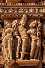 Fototapeta premium Sculptures on Khajuraho temples
