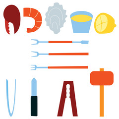 Seafood Tools vector illustration
