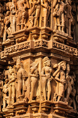 Famous stone sculptures of Khajuraho