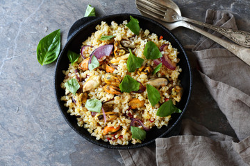 paella with bulgur