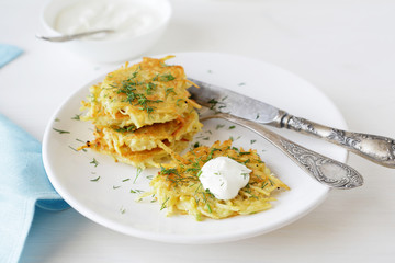 potatoes pancakes on plate