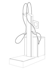 Wire-frame vector Oil and Gas station equipment