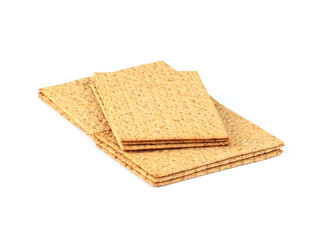 crackers (crispbread) on the white isolate background