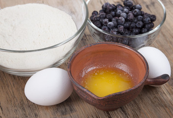   Ingredients for baking muffins