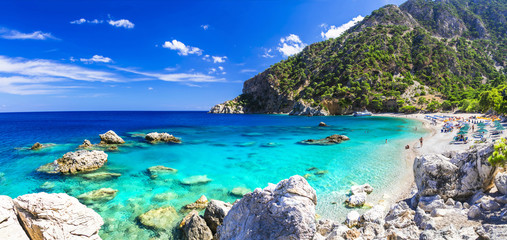 one of the most beautiful beaches of Greece - Apella, Karpathos - obrazy, fototapety, plakaty