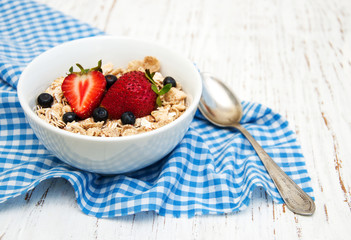Muesli with strawberries