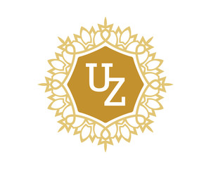 UZ initial royal letter logo