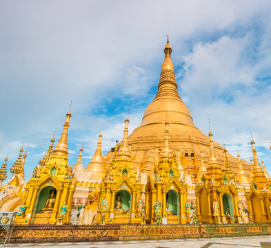 Shwedagon pagoda in Yangon of Myanmar