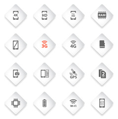 Smarthone specs simply icons