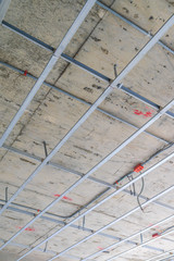 Ceiling frame at the construction site