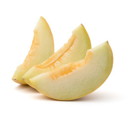 Fototapeta na wymiar melon slices isolated on white background cutout
