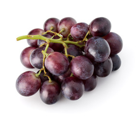 Red grape berry bunch isolated on white background cutout