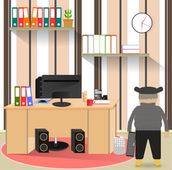 illustration on the theme of workplace computer