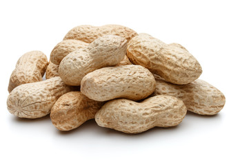 Fototapeta na wymiar peanut pod or arachis isolated on white background cutout