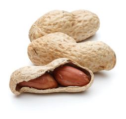 peanut pod or arachis isolated on white background cutout