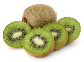 Fototapeta premium sliced Kiwi fruit isolated on white background cutout