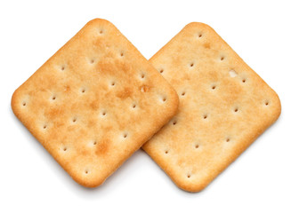 Dry cracker cookies isolated on white background cutout