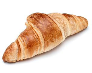 Croissant or  crescent roll isolated on white background cutout