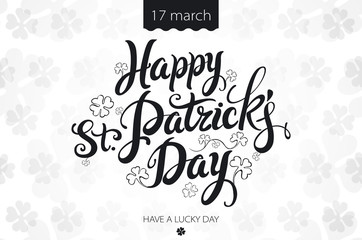 happy patrick day vintage lettering background