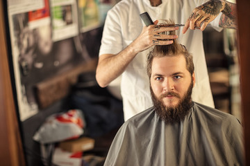 Haircut by a professional hairdresser.