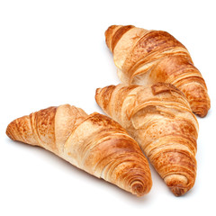 Croissant or  crescent roll isolated on white background cutout
