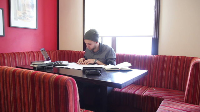 a man working it cafeteria