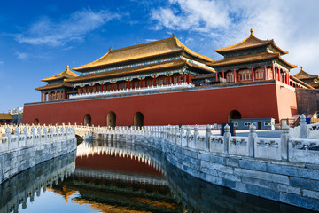 The ancient royal palaces of the Forbidden City in Beijing, China